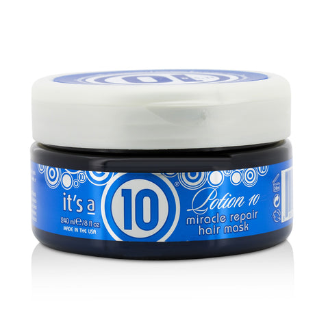 Luxurious It's A 10 Miracle Repair Hair Mask for dry, damaged hair, enriched with keratin, bamboo extract, and coffee oil.