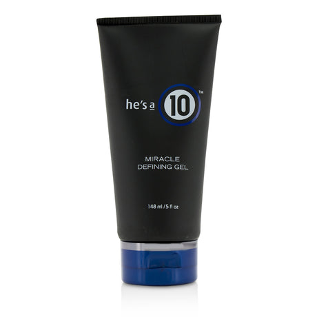 It's A 10 He's A 10 Miracle Defining Gel in a 148ml tube, offering flexible hold, frizz control, and a masculine scent.