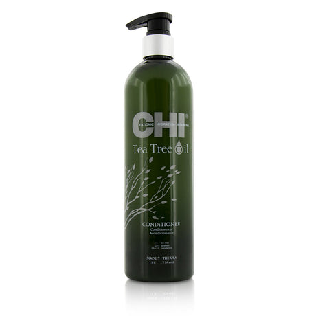 CHI Tea Tree Oil Conditioner 739ml features a lightweight formula with tea tree oil, silk, and peppermint for healthy, shiny hair.