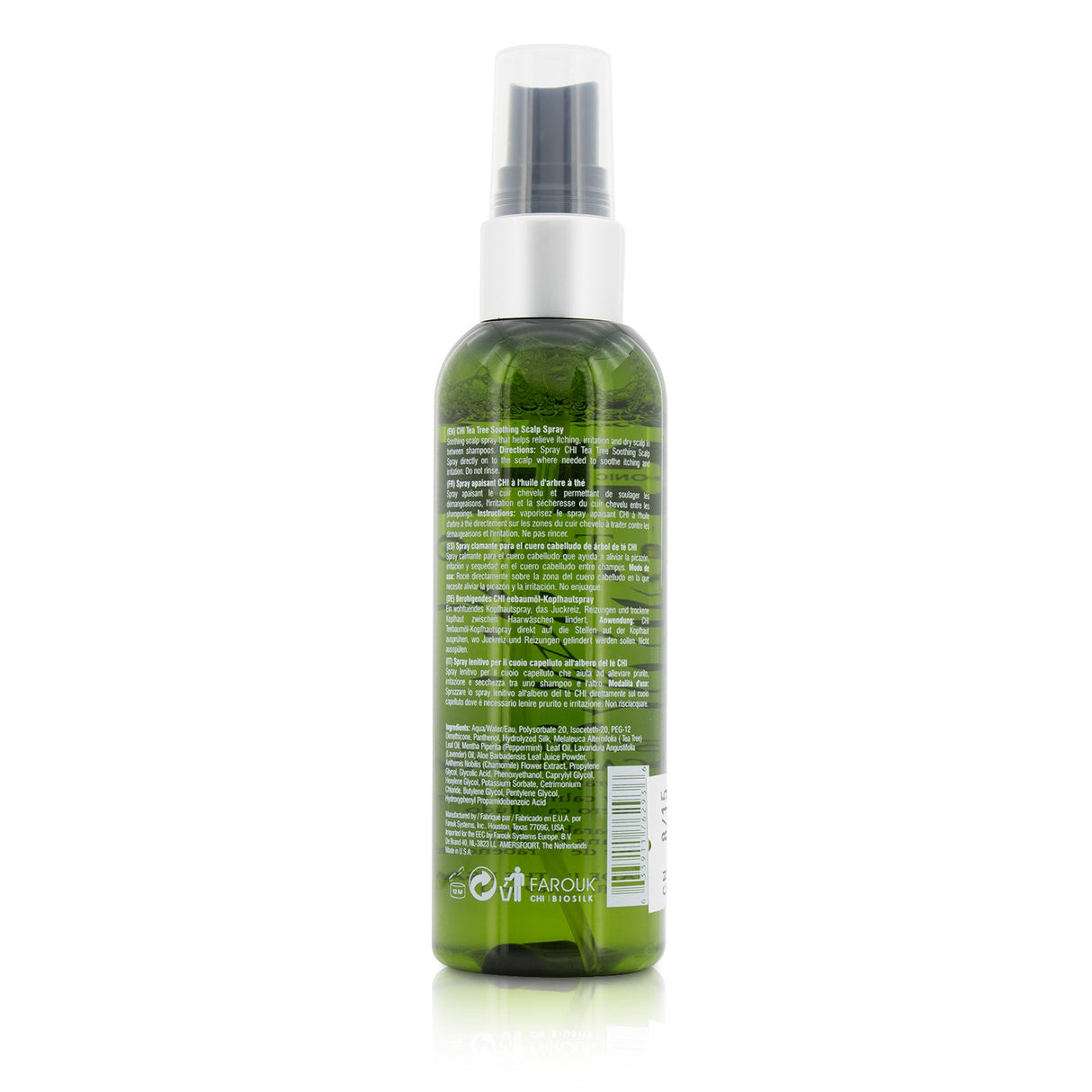 CHI Tea Tree Oil Soothing Scalp Spray in a 89ml bottle, providing relief from itching and dryness with natural ingredients.