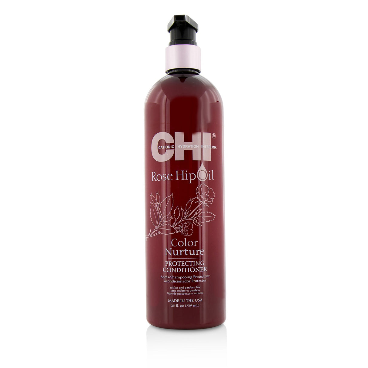 CHI Rose Hip Oil Color Nurture Protecting Conditioner 739ml, enriched with Rose Hip Oil for vibrant, healthy hair.