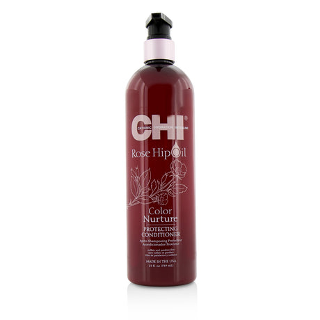 CHI Rose Hip Oil Color Nurture Protecting Conditioner 739ml, enriched with Rose Hip Oil for vibrant, healthy hair.