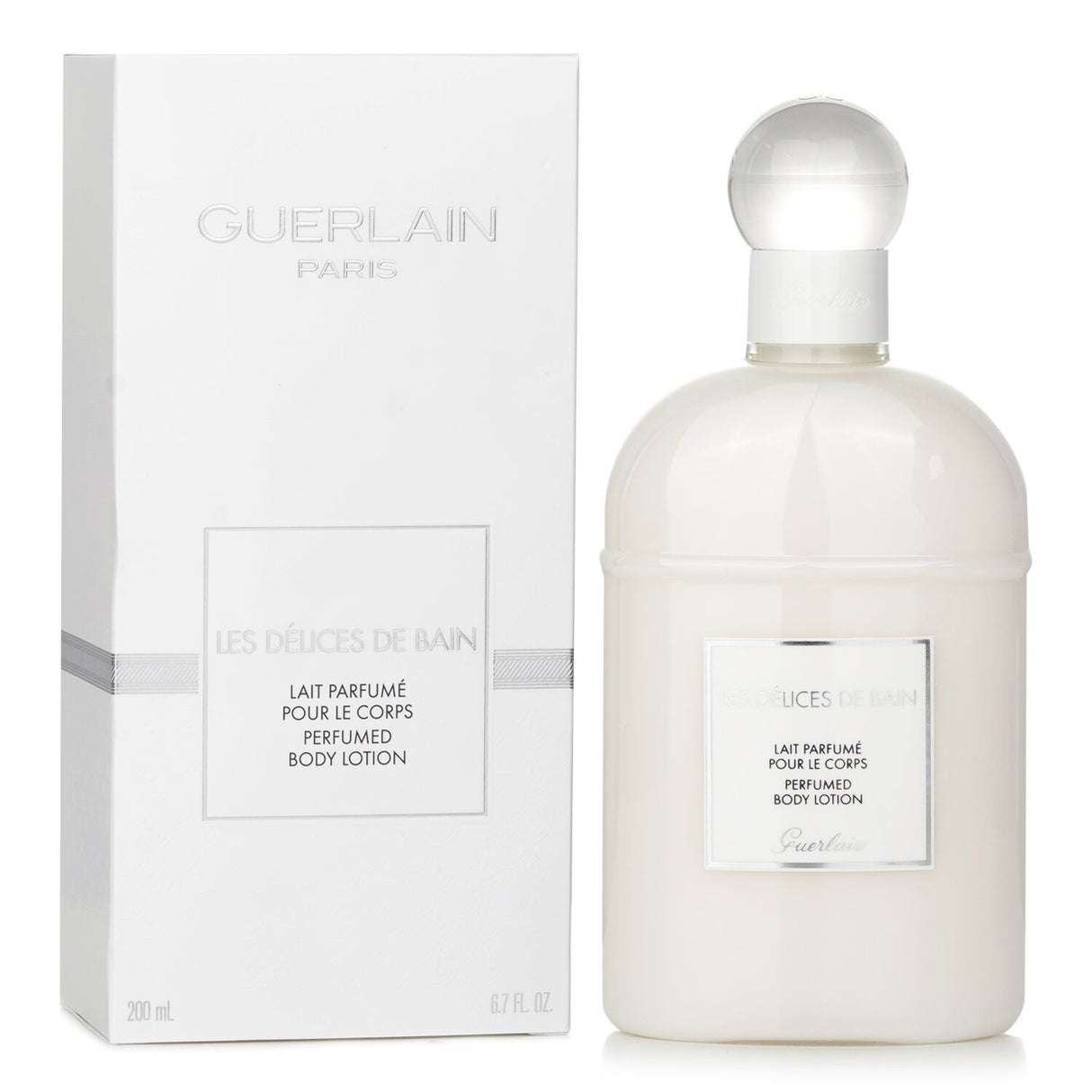 Guerlain Les Delices De Bain Perfumed Body Lotion, 200ml: a silky, fragrant moisturizer that hydrates and soothes skin.