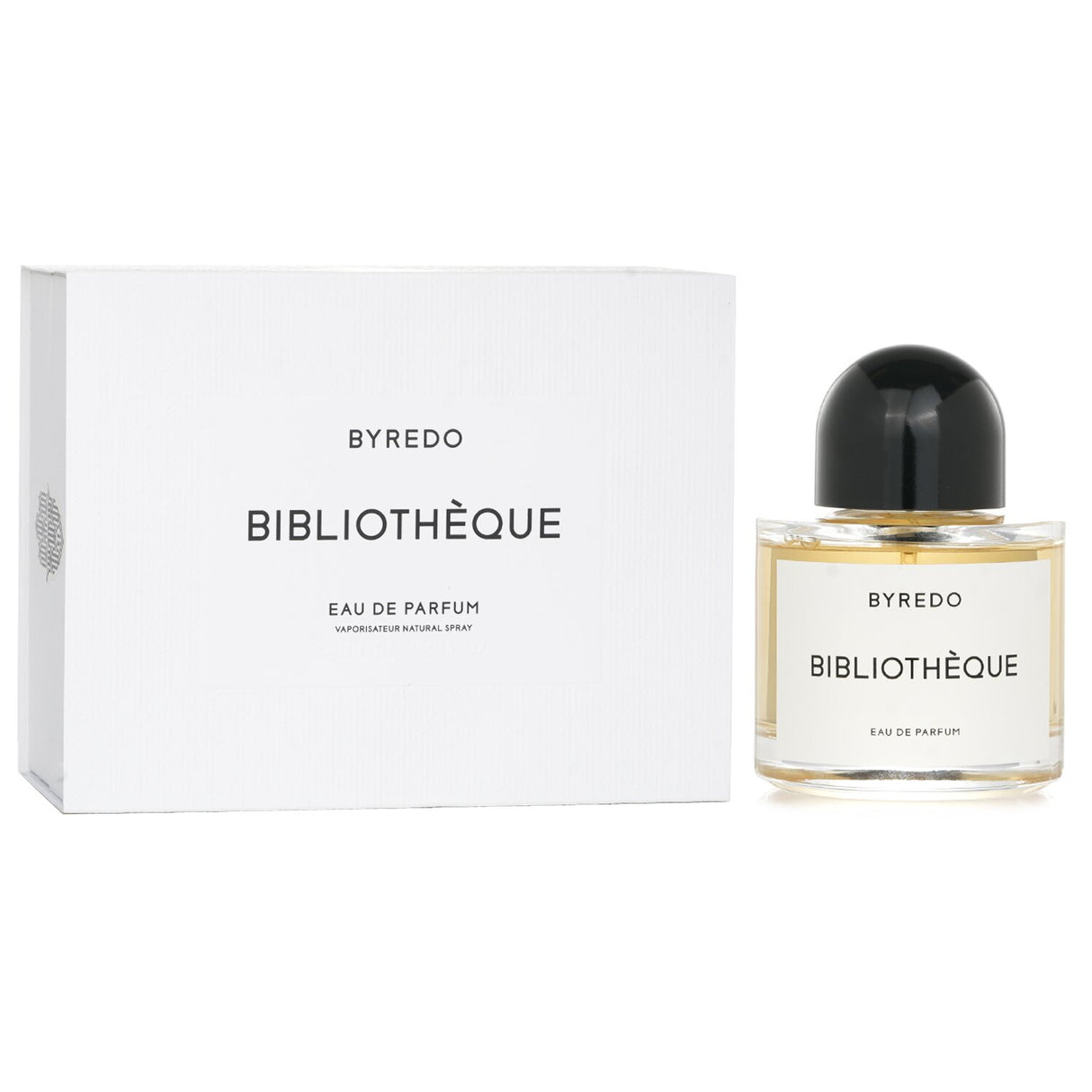 Byredo Bibliotheque Eau De Parfum 100ml features floral and woody notes of peach, plum, peony, and leather for a unisex scent.