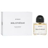 Byredo Bibliotheque Eau De Parfum 100ml features floral and woody notes of peach, plum, peony, and leather for a unisex scent.