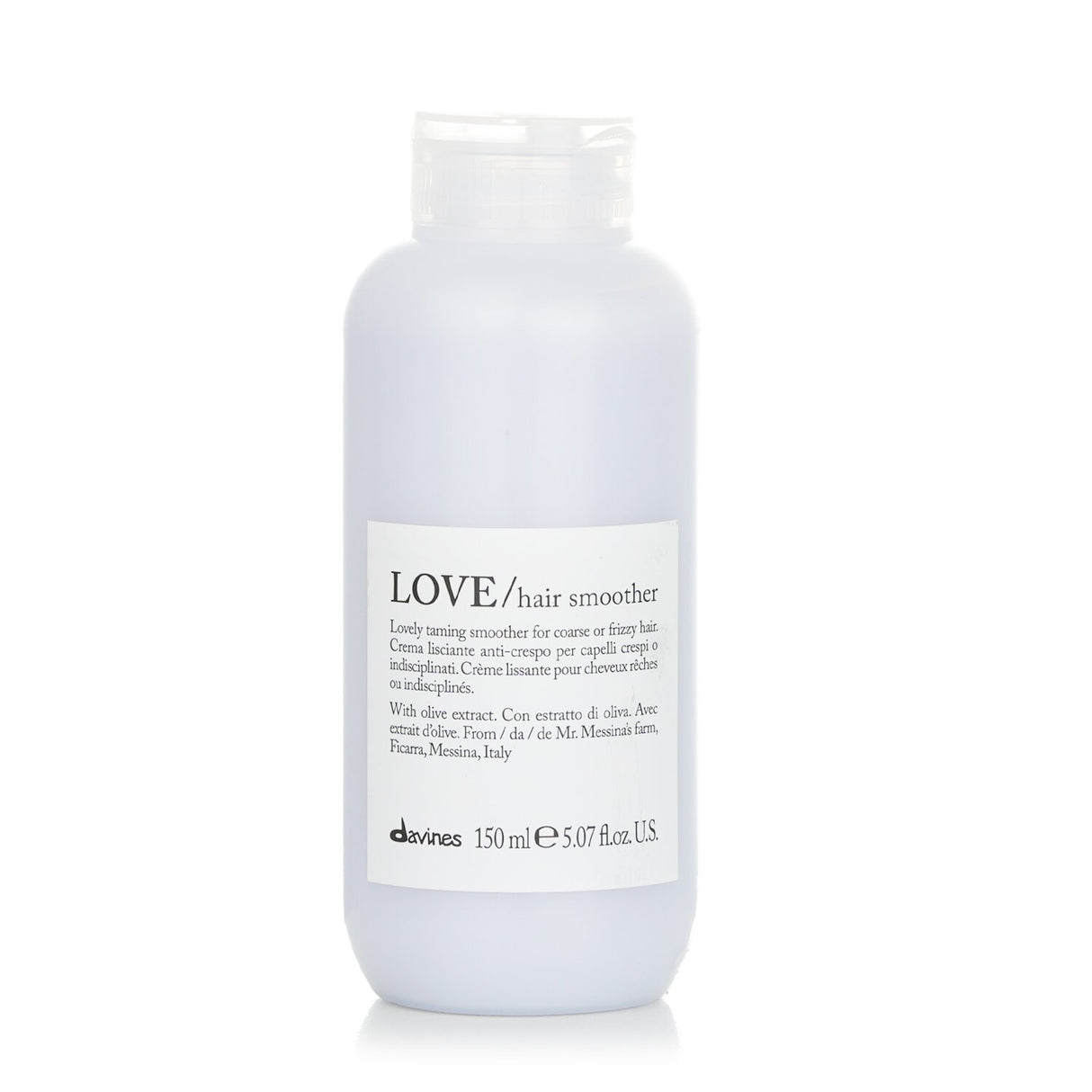 Smoothing leave-in treatment for coarse, frizzy hair enriched with olive extract for nourishment and shine.