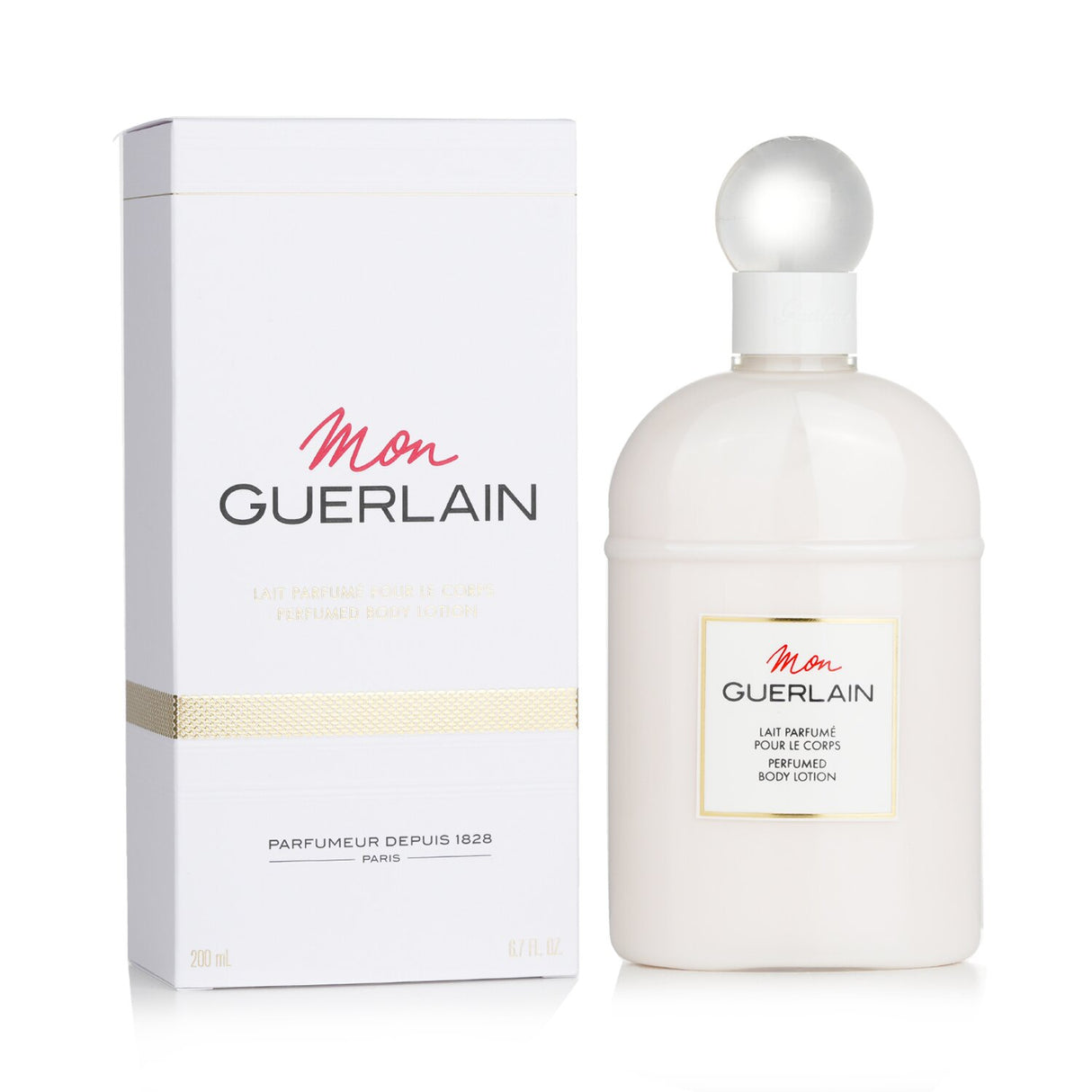 Luxurious Guerlain Mon Guerlain Perfumed Body Lotion in a sleek 200ml bottle, hydrates and scents skin beautifully.