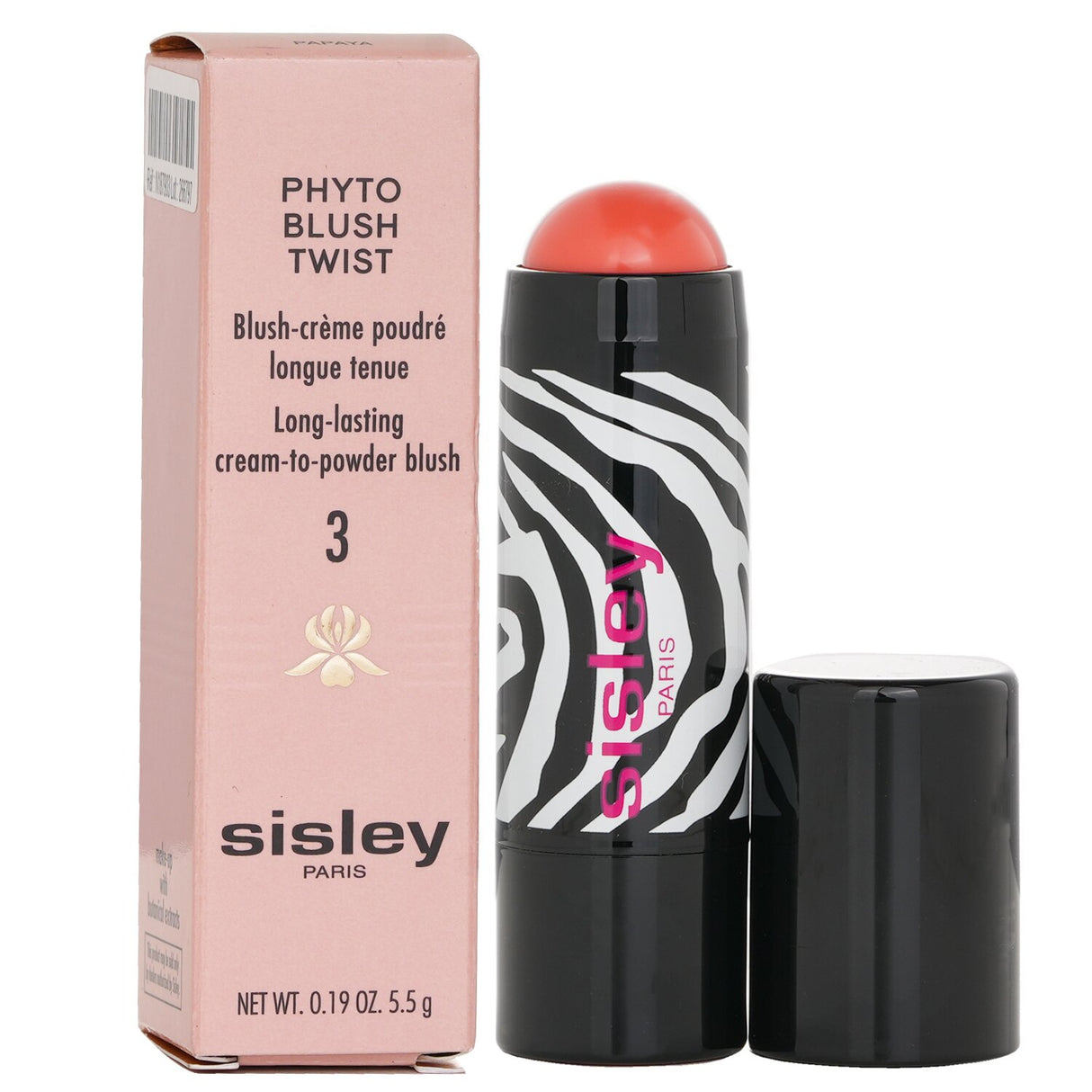 Sisley Phyto Blush Twist in #3 Papaya, a cream-to-powder blush for luminous, buildable color with hydrating oils.