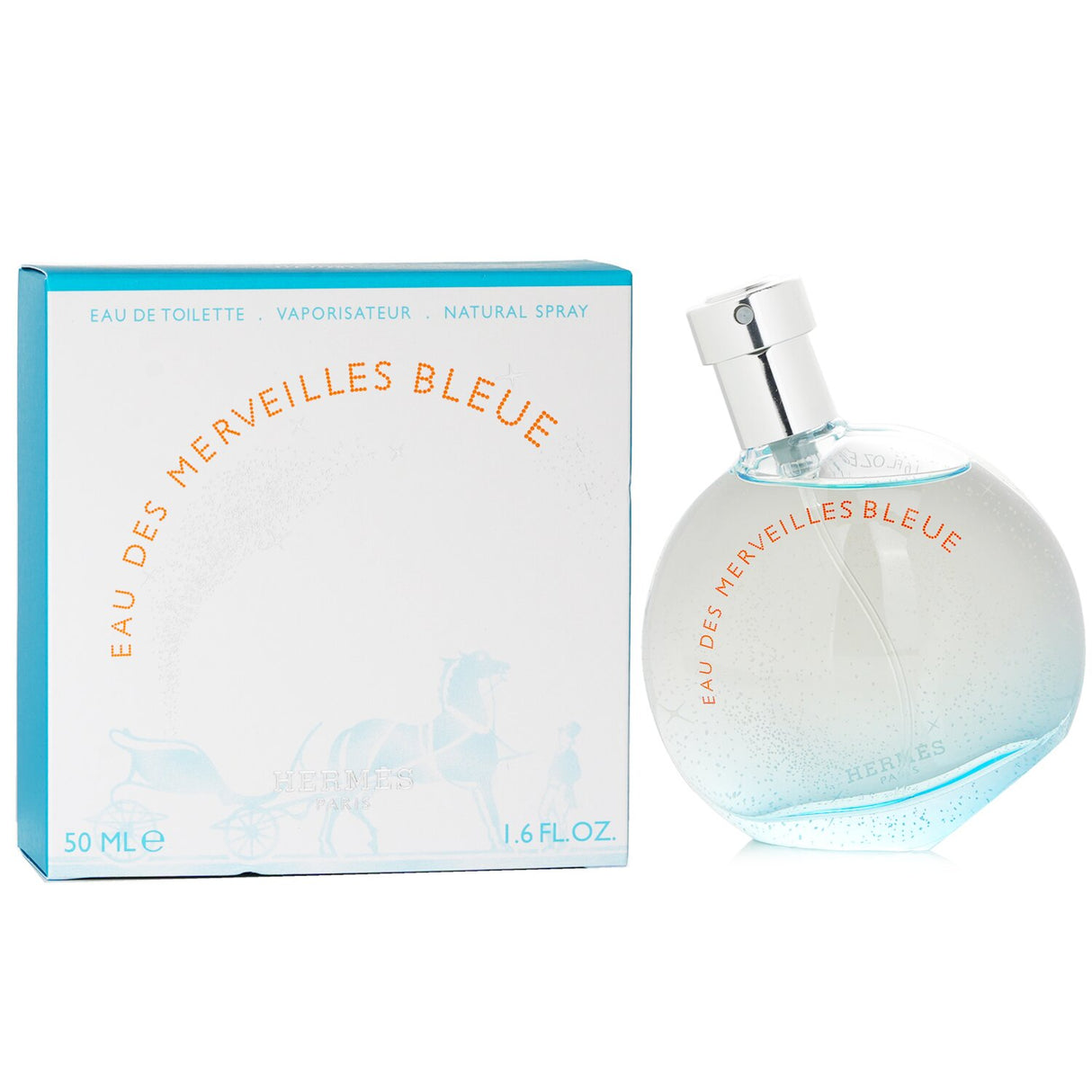 Hermes Eau Des Merveilles Bleue 50ml spray features a soothing aquatic scent with patchouli and woody notes, perfect for spring.