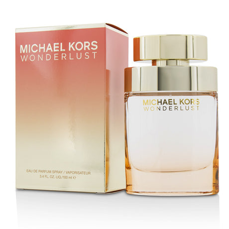 Michael Kors Wonderlust Eau De Parfum Spray 100ml, a floral fruity fragrance with warm almond and sandalwood notes for modern women.