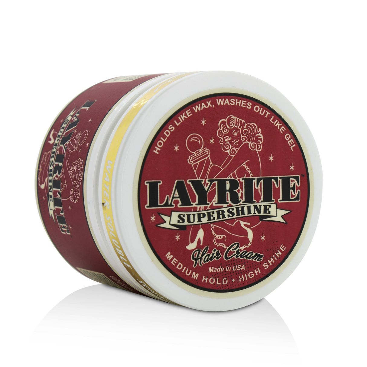 Layrite Supershine Cream: High-shine, medium-hold styling cream for sleek men's hairstyles, enriched with vanilla scent.