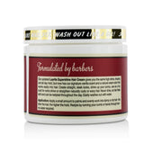 Layrite Supershine Cream in a 120g jar, provides medium hold, high shine, and water-soluble styling for sleek hairstyles.