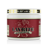 Layrite Supershine Cream in 120g jar for polished hairstyles, offering medium hold, high shine, and a refreshing vanilla scent.