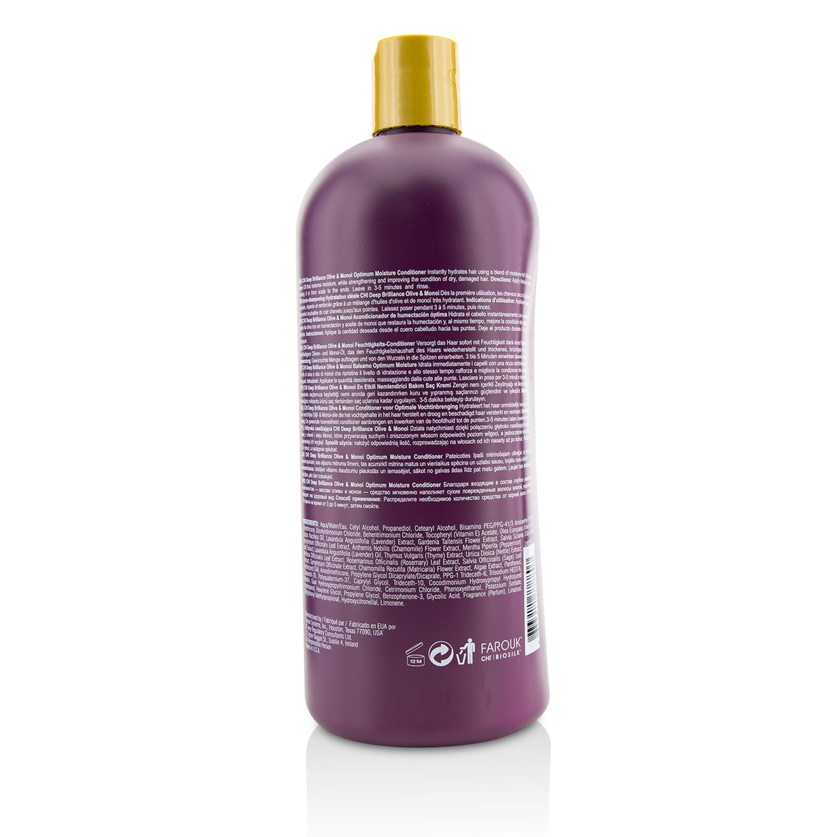 Moisturizing conditioner with Olive & Monoi oils, revitalizing and strengthening dry, damaged hair for a healthy, radiant look.