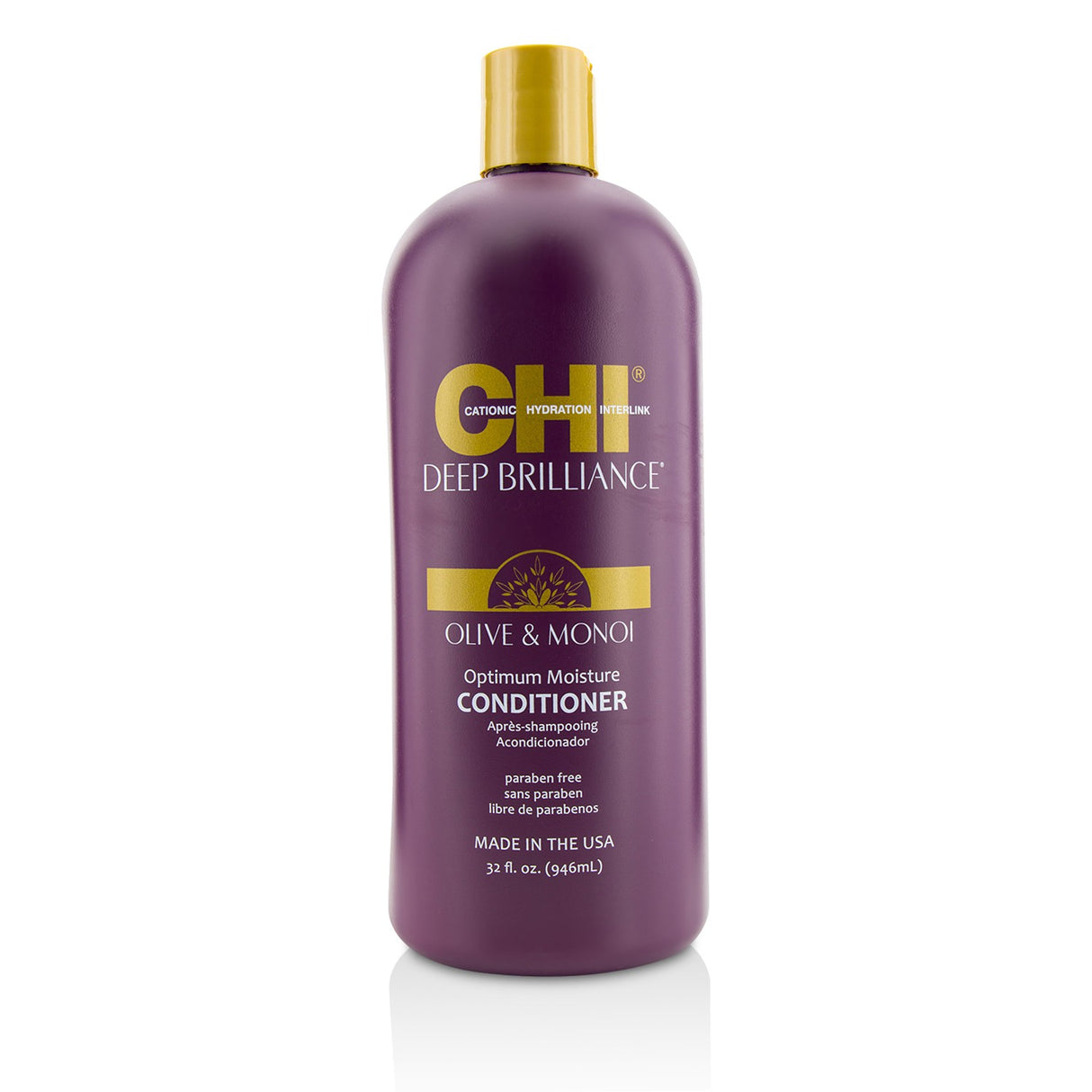 Moisturizing conditioner with Olive and Monoi oils for soft, manageable hair; perfect for dry or damaged strands.