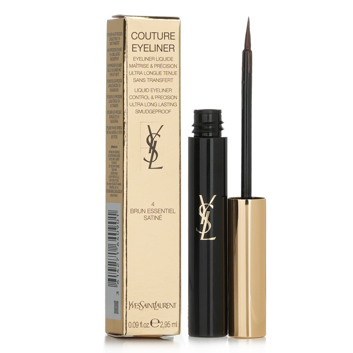 Yves Saint Laurent Couture Liquid Eyeliner in #4 Brun Essentiel Satine for precise, long-wearing, nourishing eye definition.