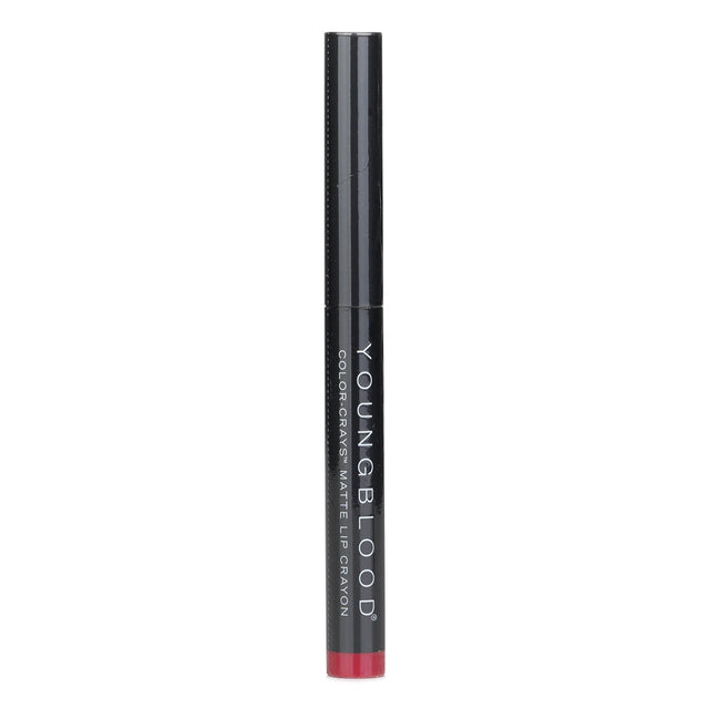 Youngblood Color Crays Matte Lip Crayon in #Rodeo Red, 1.4g, offers bold color, creamy texture, and a nourishing matte finish.