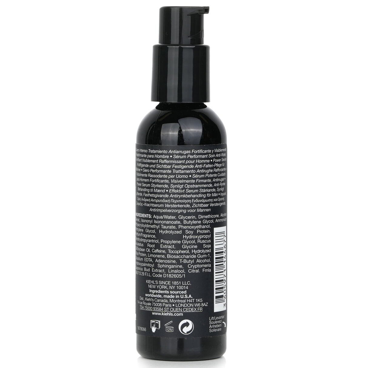 Kiehl's Age Defender Power Serum for men, anti-aging treatment to firm, strengthen, and reduce wrinkles, 75ml.