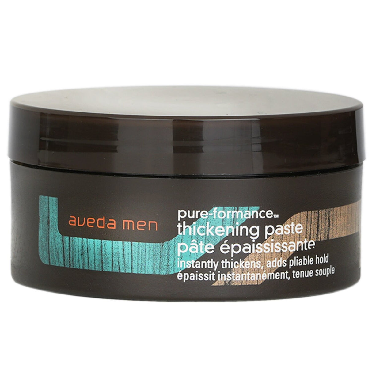 Aveda Men Pure-Formance Thickening Paste in a 75ml tube, designed for a natural look and versatile hold.