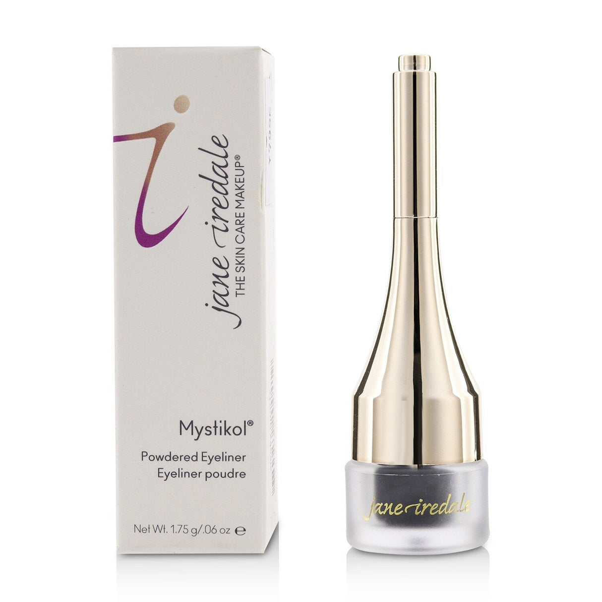 Jane Iredale Mystikol Eyeliner in Smoky Quartz, featuring a water-resistant, long-lasting powder/cream formula.