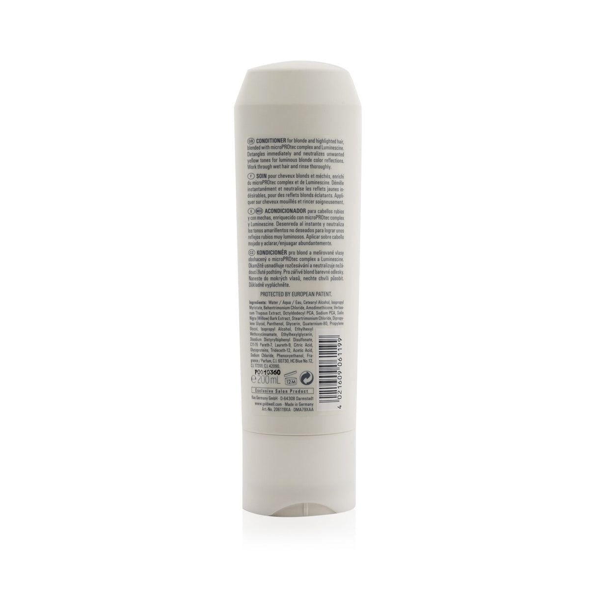 Goldwell Dual Senses Anti-Yellow Conditioner, 200ml, revitalizes blonde hair with FadeStopFormula and reduces yellow tones.