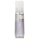 Goldwell Dual Senses Blondes & Highlights Brilliance Serum Spray in 150ml enhances blonde hair's luminosity and protects color vibrancy.