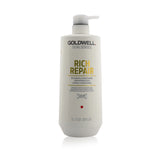 Goldwell Dual Senses Rich Repair Conditioner for damaged hair, featuring Intra Lipid Complex for softness and color protection.