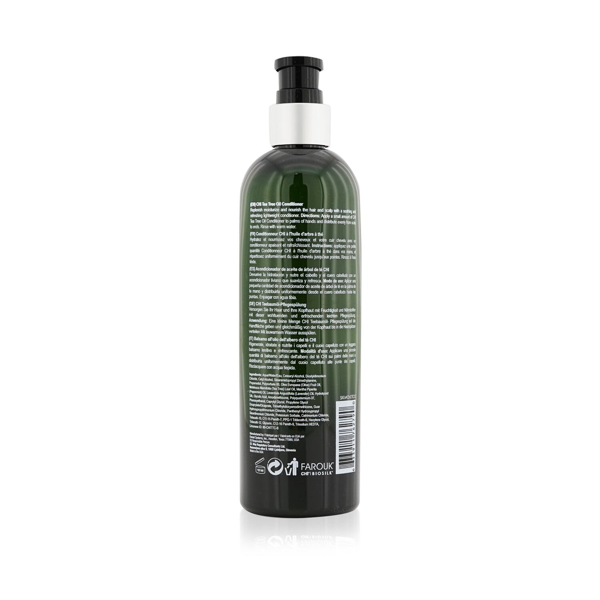 CHI Tea Tree Oil Conditioner in a 340ml bottle, revitalizing hair and scalp with natural ingredients for healthy, shiny hair.