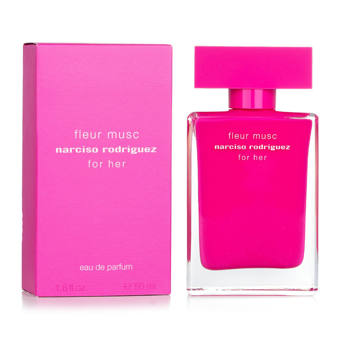 Narciso Rodriguez Fleur Musc Eau De Parfum 50ml, a floral woody scent with notes of pink pepper, rose, and musk for modern women.