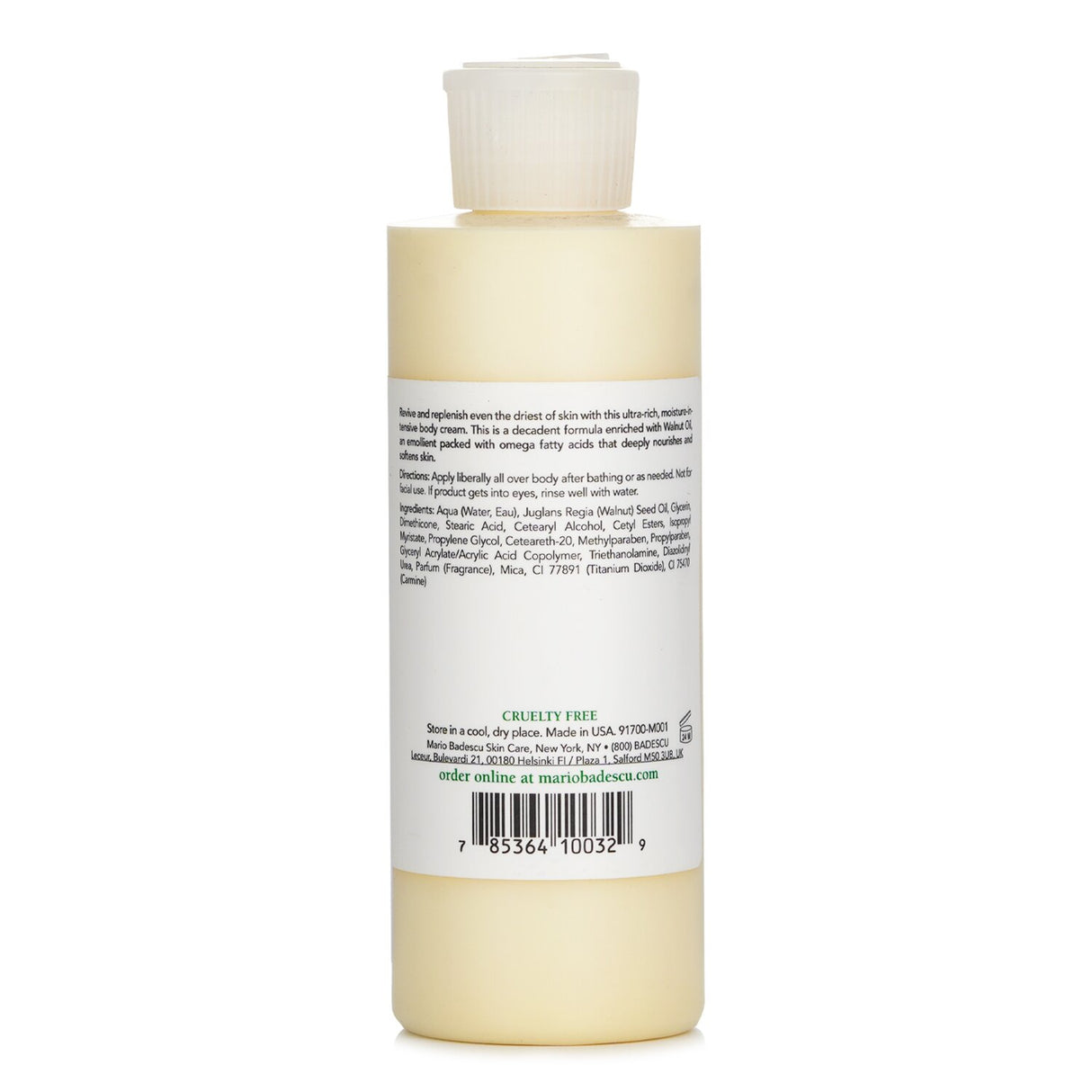 Mario Badescu Walnut Body Lotion, 177ml, creamy texture, hydrates and nourishes all skin types with Walnut Oil.