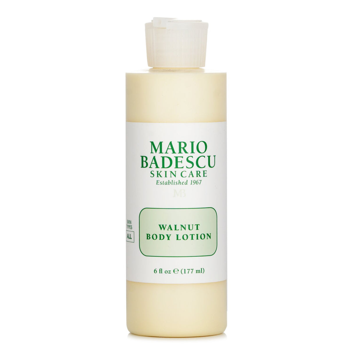 Hydrating Mario Badescu Walnut Body Lotion (177ml) for all skin types, infused with Walnut Oil for soft, smooth skin.