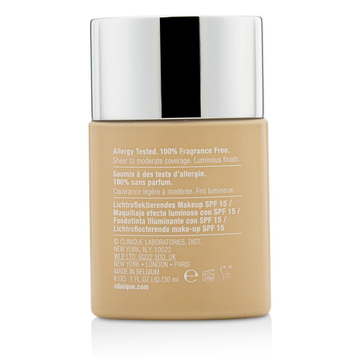 Clinique Even Better Glow SPF 15 foundation in CN 28 Ivory offers hydration and a radiant finish with UV protection.