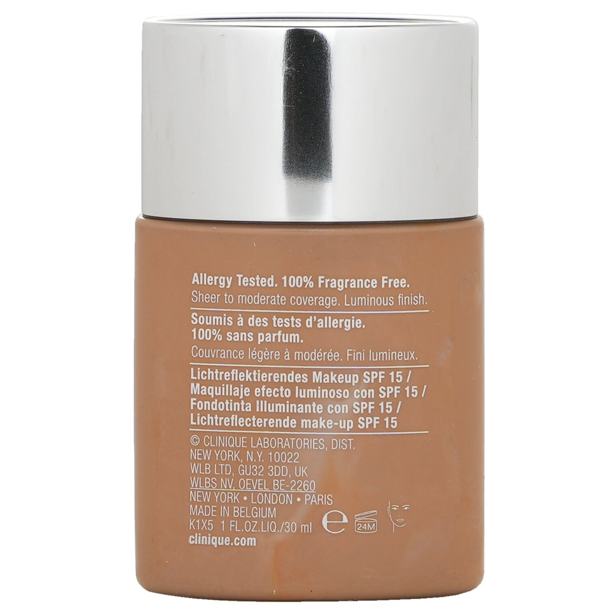 Clinique Even Better Glow Makeup SPF 15 in CN 70 Vanilla, a lightweight foundation for a radiant, dewy complexion.