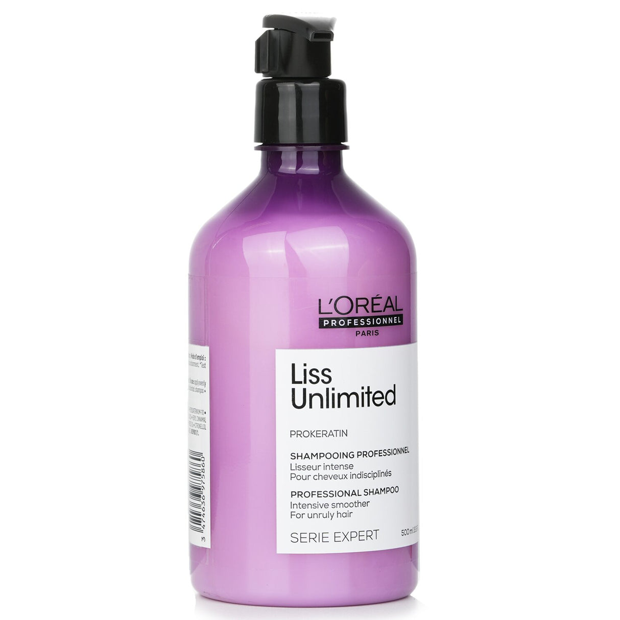 L'Oreal Liss Unlimited Smoothing Shampoo: 500ml formula with Pro-Keratin, Kukui Oil, and Evening Primrose for frizz control.