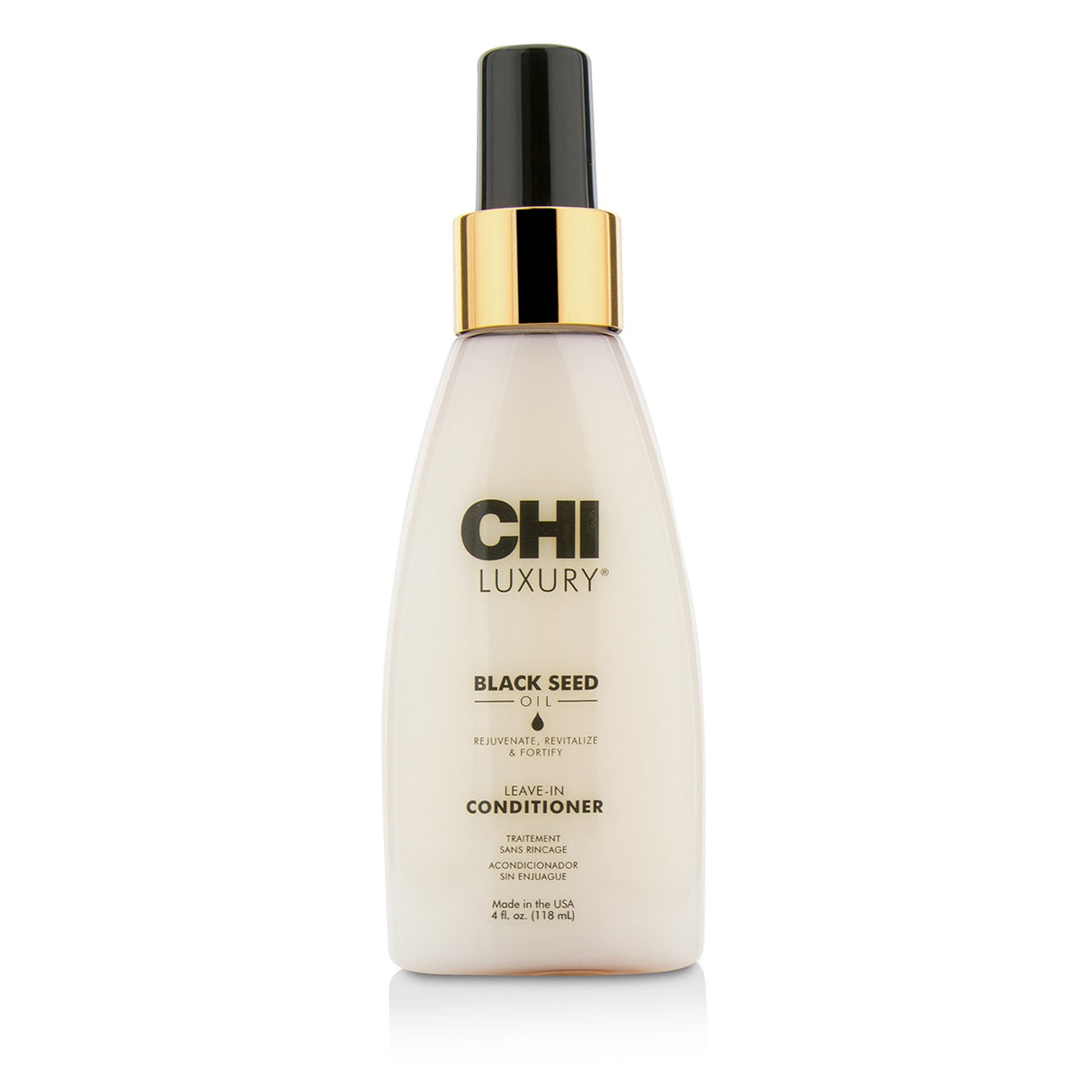 Lightweight leave-in conditioner with Black Seed Oil for moistened, strengthened hair; protects, detangles, and controls frizz.