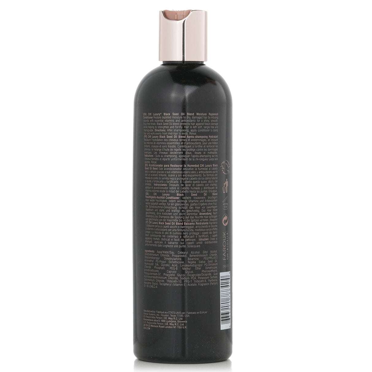 Luxury Black Seed Oil Conditioner for soft, shiny hair; deeply nourishes and strengthens with antioxidants and vitamins.