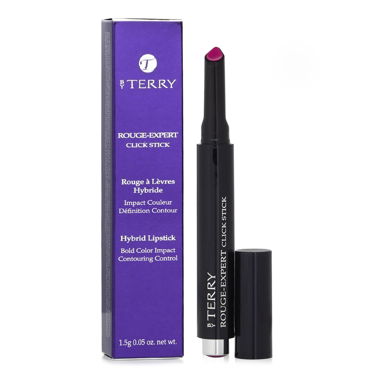 By Terry Rouge Expert Click Stick in Pink Pong, a creamy, highly-pigmented lipstick with ergonomic tip for precise application.