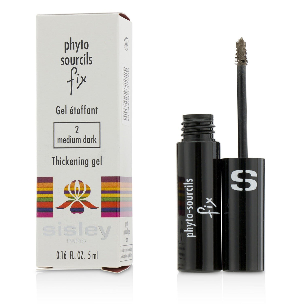 Sisley Phyto Sourcils Fix Thickening Gel in Medium Dark for defined, full eyebrows with nourishing skincare benefits and precise application.