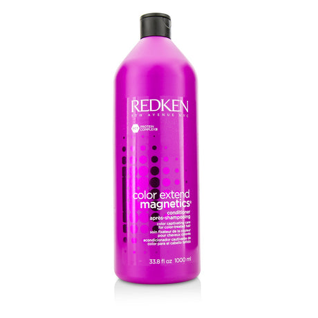 Redken Color Extend Magnetics Conditioner for color-treated hair, 1000ml, enhances color longevity and repairs damaged strands.