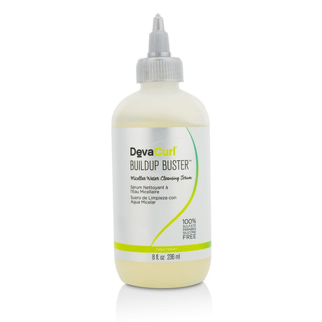 DevaCurl Buildup Buster, a micellar cleansing serum for all curl types, removes buildup while hydrating with Abyssinian oil and jojoba.