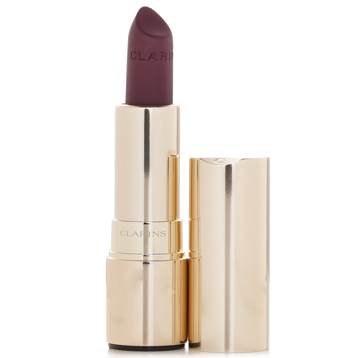 Matte plum lipstick with a velvety finish, providing hydration and vibrant color that lasts all day.