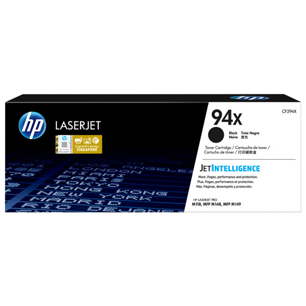 HP 94X Black Toner Cartridge for LaserJet Pro, prints up to 2,800 pages for efficient, professional-quality documents.