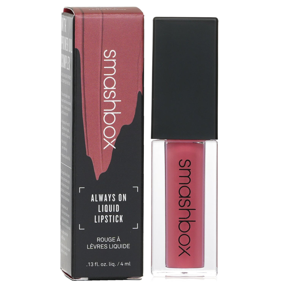 Smashbox Always On Liquid Lipstick in Babe Alert, a long-lasting matte lipstick with vibrant color and comfortable hydration.