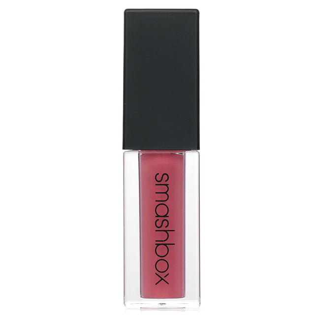 Smashbox Always On Liquid Lipstick in Babe Alert, a lightweight matte formula with rich color, lasting up to 8 hours.