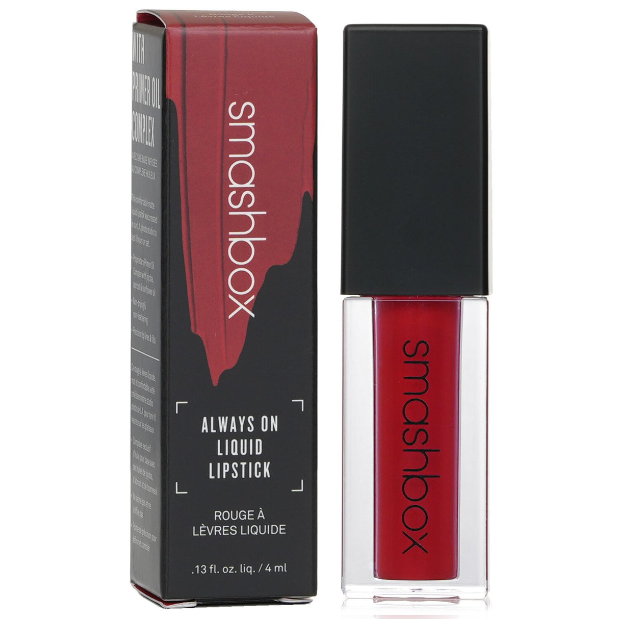 Smashbox Always On Liquid Lipstick in Bawse, a lightweight matte lipstick offering vibrant, long-lasting color and hydration.