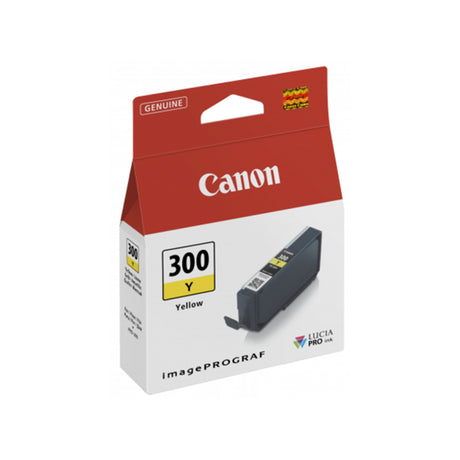 Yellow ink cartridge for Canon Pro-300, ensuring precise droplet placement and quick-drying, smudge-resistant ink.