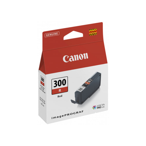 Canon PFI-300R Red Ink Cartridge for Pro-300, delivers vibrant colors and sharp details for high-quality prints.