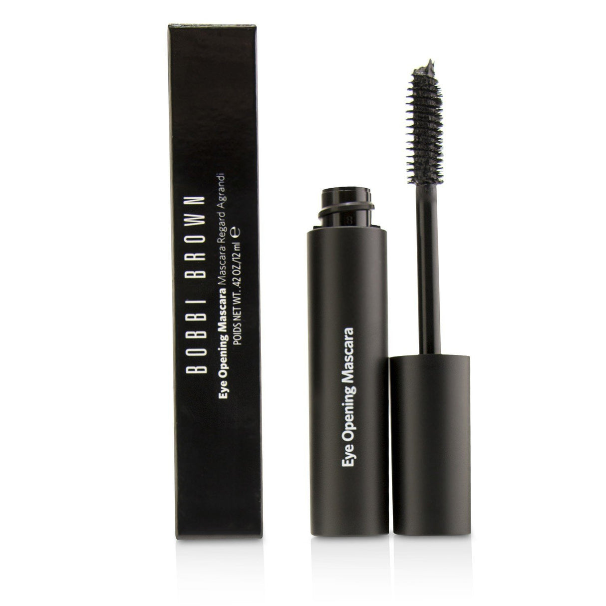 Bobbi Brown Eye Opening Mascara in #1 Black enhances lashes with volume, curl, and a long-lasting formula for dramatic eyes.