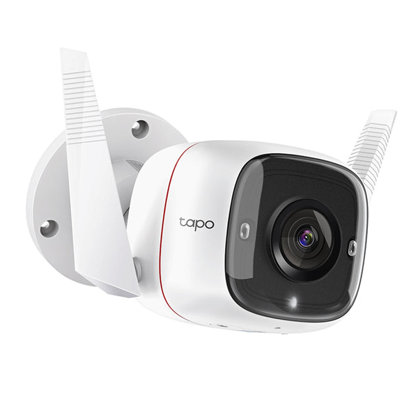 TP-Link Tapo C310 outdoor security camera with 3MP HD video, night vision, motion alerts, and two-way audio features.