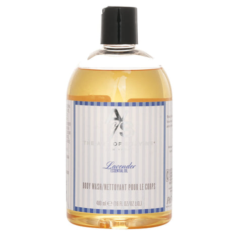 Luxurious lavender body wash for men, offering hydration and a calming aroma with essential oils and botanical extracts.
